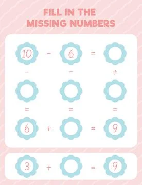 Fill in the missing numbers. Printable maths worksheet practice page. Count a Stock Illustration