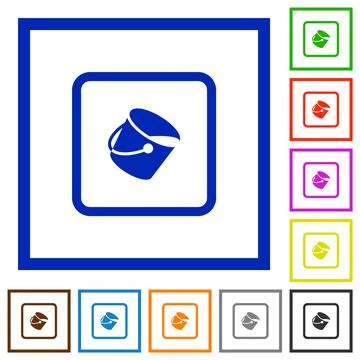 Fill object flat framed icons Illustrazione stock
