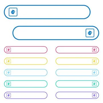 Fill object icons in rounded color menu buttons Stock Illustration