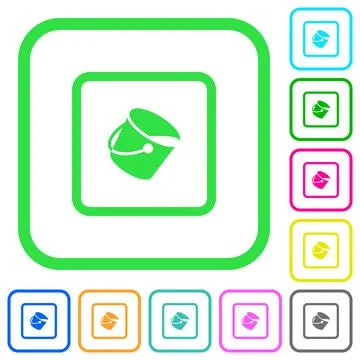 Fill object vivid colored flat icons Stock Illustration