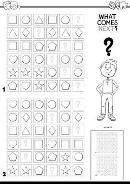 Fill the pattern activity coloring book Illustrazione stock