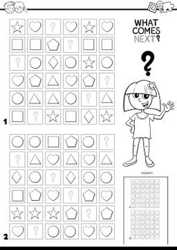 Fill the pattern activity coloring book 스톡 일러스트