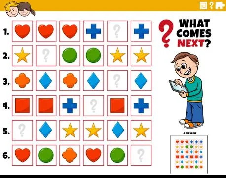 Fill the pattern educational activity for children Illustrazione stock