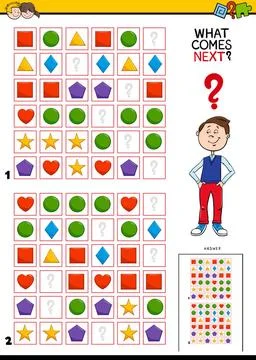 Fill the pattern educational activity for children Cartoon Illustration of... Stock Photos
