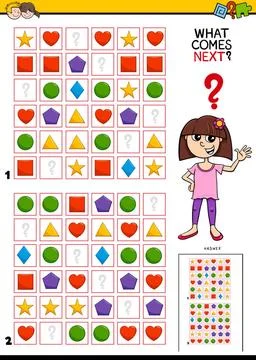 Fill the pattern educational activity for children Cartoon Illustration of... Stock Photos