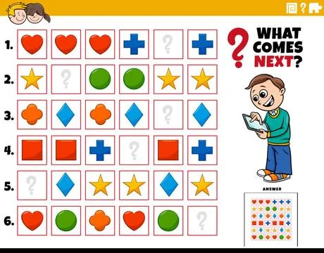 Fill the pattern educational activity for children Cartoon Illustration of... Stock Photos