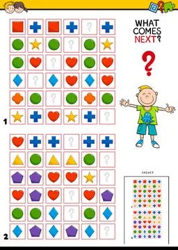 Fill the pattern educational game for kids Cartoon Illustration of Finishi... Stock Photos