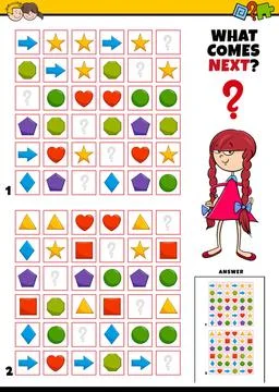 Fill the pattern educational game for kids Cartoon Illustration of Complet... Stock Photos