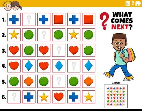 Fill the pattern educational task for kids Cartoon Illustration of Complet... Stock Photos