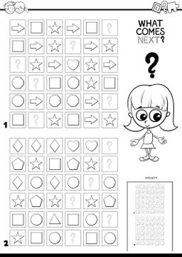 Fill the pattern game coloring book Stockillustratie