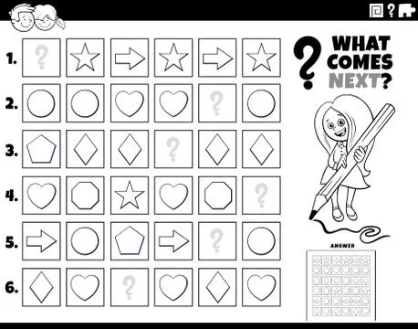 Fill the pattern task for children coloring book page Stockillustratie