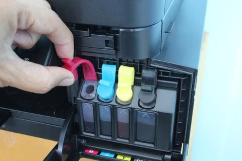 Fill the printer color Stock Photos