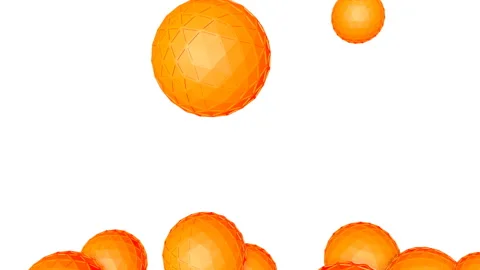 Fill the screen with orange spheres. abstract animation. 3d render Video stock 120614590