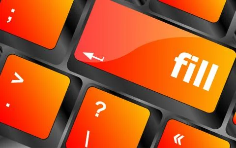 Fill word on computer pc keyboard key Stock Illustration