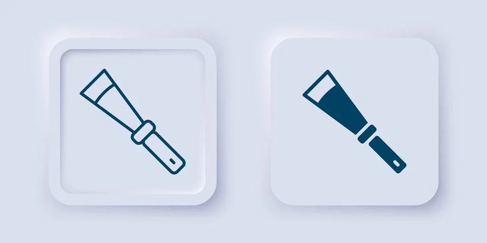 Filled and outline Beekeeping uncapping knife icon isolated on grey backgro.. Ilustración de archivo
