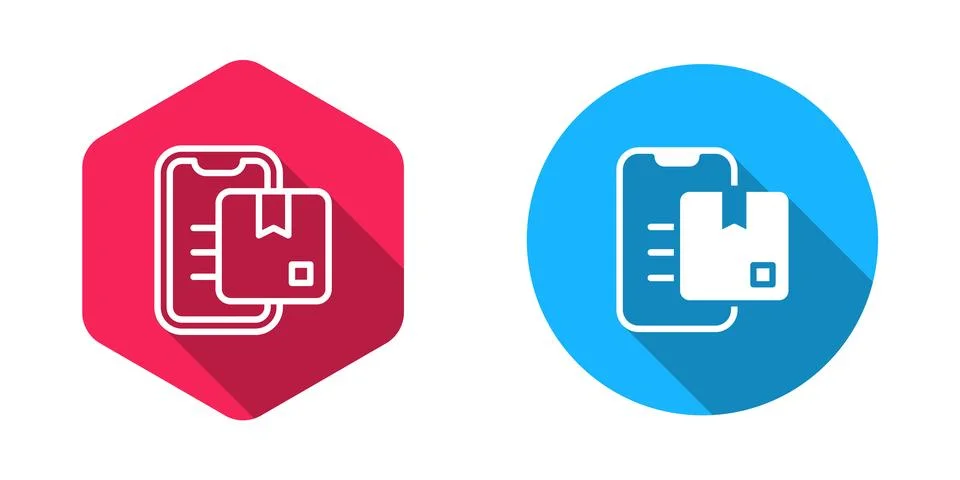 Filled and outline Document tracking marker system icon isolated with long .. イラスト素材