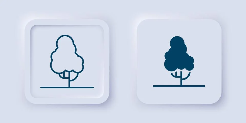 Filled and outline Fruit tree icon isolated on grey background. Agricultura.. Stock Illustration