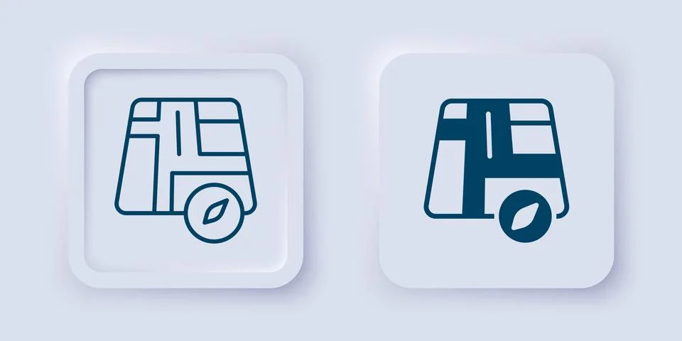 Filled and outline Map pointer with taxi car icon isolated on grey backgrou.. Stock Illustration