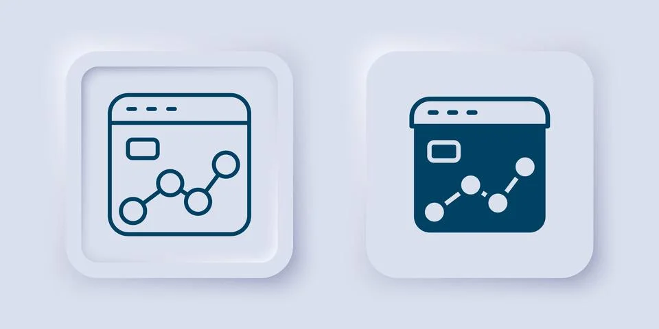 Filled and outline Market analysis icon isolated on grey background. Report.. Stock Illustration