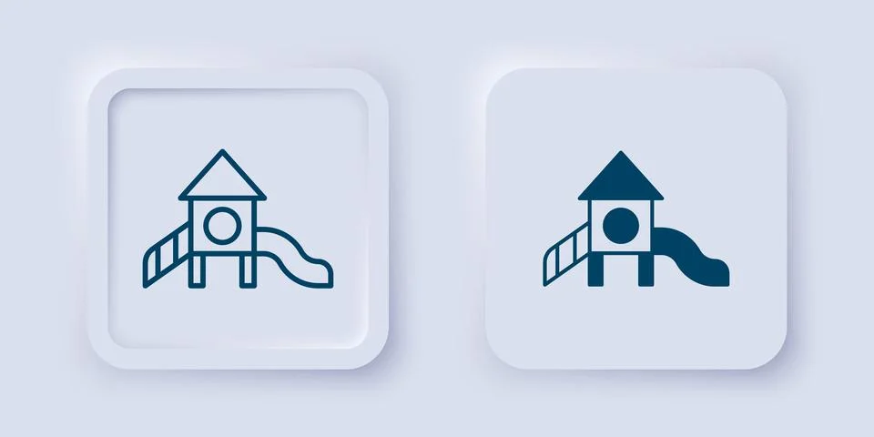 Filled and outline Slide playground icon isolated on grey background. Child.. Stock Illustration