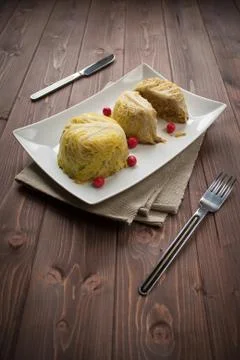 Filled cabbage patty Stock Photos