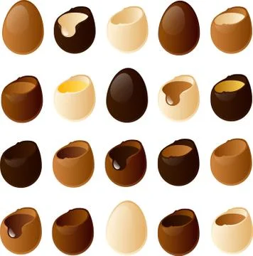 Filled chocolate easter eggs Stock Illustration
