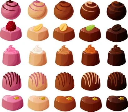 Filled chocolates Stock Illustration
