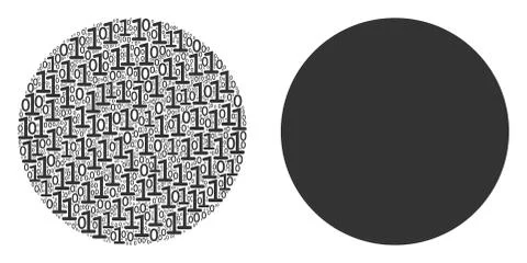 Filled Circle Collage of Binary Digits イラスト素材
