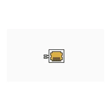 Filled ethernet port icon for data network connection Illustrazione stock