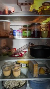 Filled fridge Stock Photos