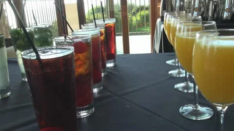 Filled glasses of drink 스톡 동영상 12118438