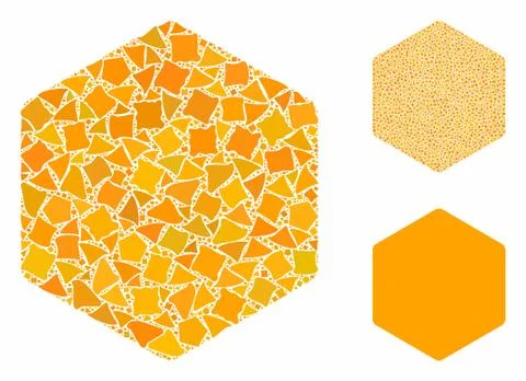 Filled hexagon Composition Icon of Bumpy Items Stock Illustration