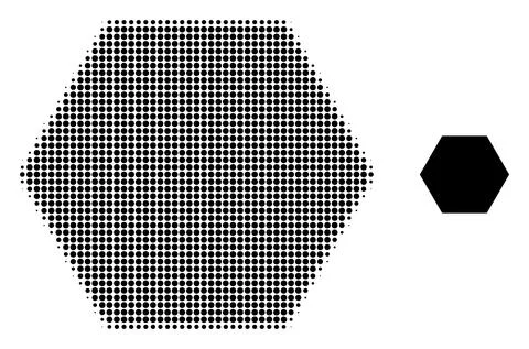 Filled Hexagon Halftone Dot Icon Stock Illustration