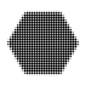 Filled Hexagon Halftone Dotted Icon Illustrazione stock
