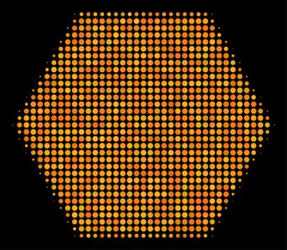 Filled Hexagon Halftone Icon Illustrazione stock