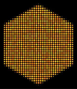 Filled Hexagon Halftone Icon Illustrazione stock