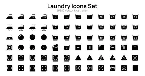 Filled laundry icons set vector illustration design. Stock Illustration