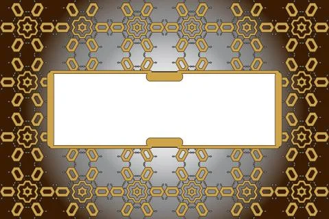 Filled with ornaments of various complex patterns of gold and s Stock Illustration