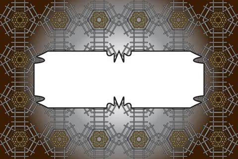 Filled with ornaments of various complex patterns of gold and s Stock Illustration