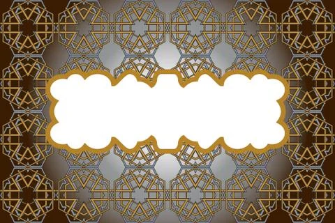 Filled with ornaments of various complex patterns of gold and s Stock Illustration