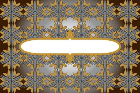 Filled with ornaments of various complex patterns of gold and s Stock Illustration