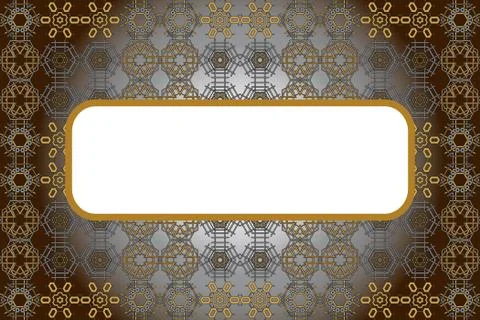 Filled with ornaments of various complex patterns of gold and s Stock Illustration