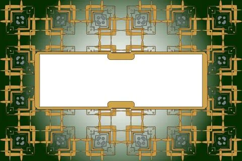 Filled with ornaments of various complex patterns of gold and s Illustrazione stock