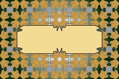 Filled with ornaments of various complex patterns of gold and s Illustrazione stock