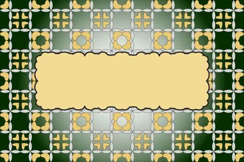 Filled with ornaments of various complex patterns of gold and s Stock Illustration