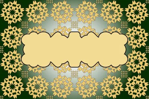 Filled with ornaments of various complex patterns of gold and s Stock Illustration