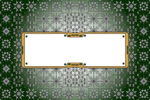 Filled with ornaments of various complex patterns of gold and s Stock Illustration