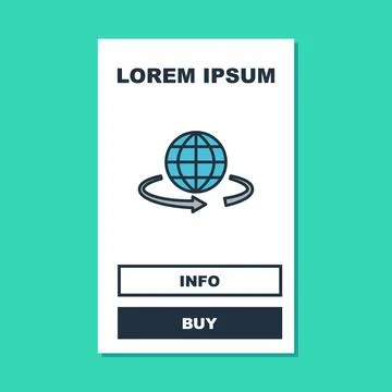 Filled outline 3d modeling icon isolated on turquoise background. Augmented Illustrazione stock