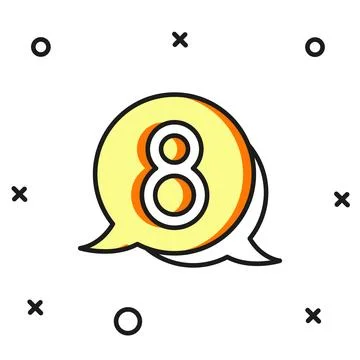 Filled outline 8 March in speech bubble icon isolated on white background. .. Stock Illustration