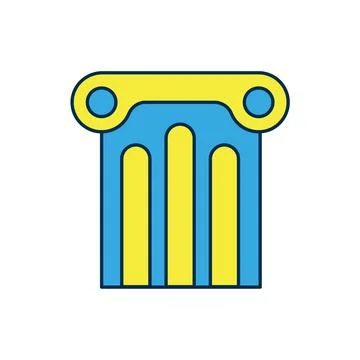Filled outline Ancient column icon isolated on white background. Vector Stock Illustration